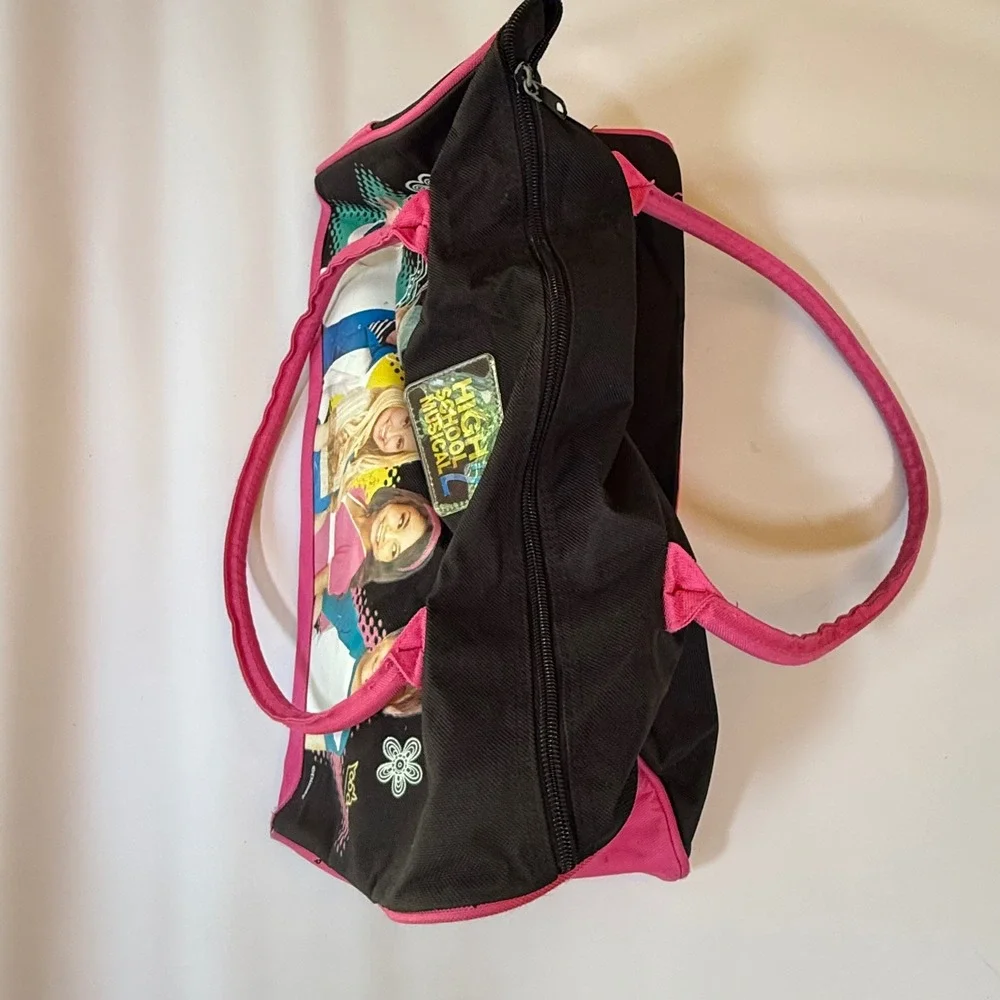 VTG Disney High School Musical 2 Duffel Bag Pink Black Y2K 2000s Movie Merch Bag